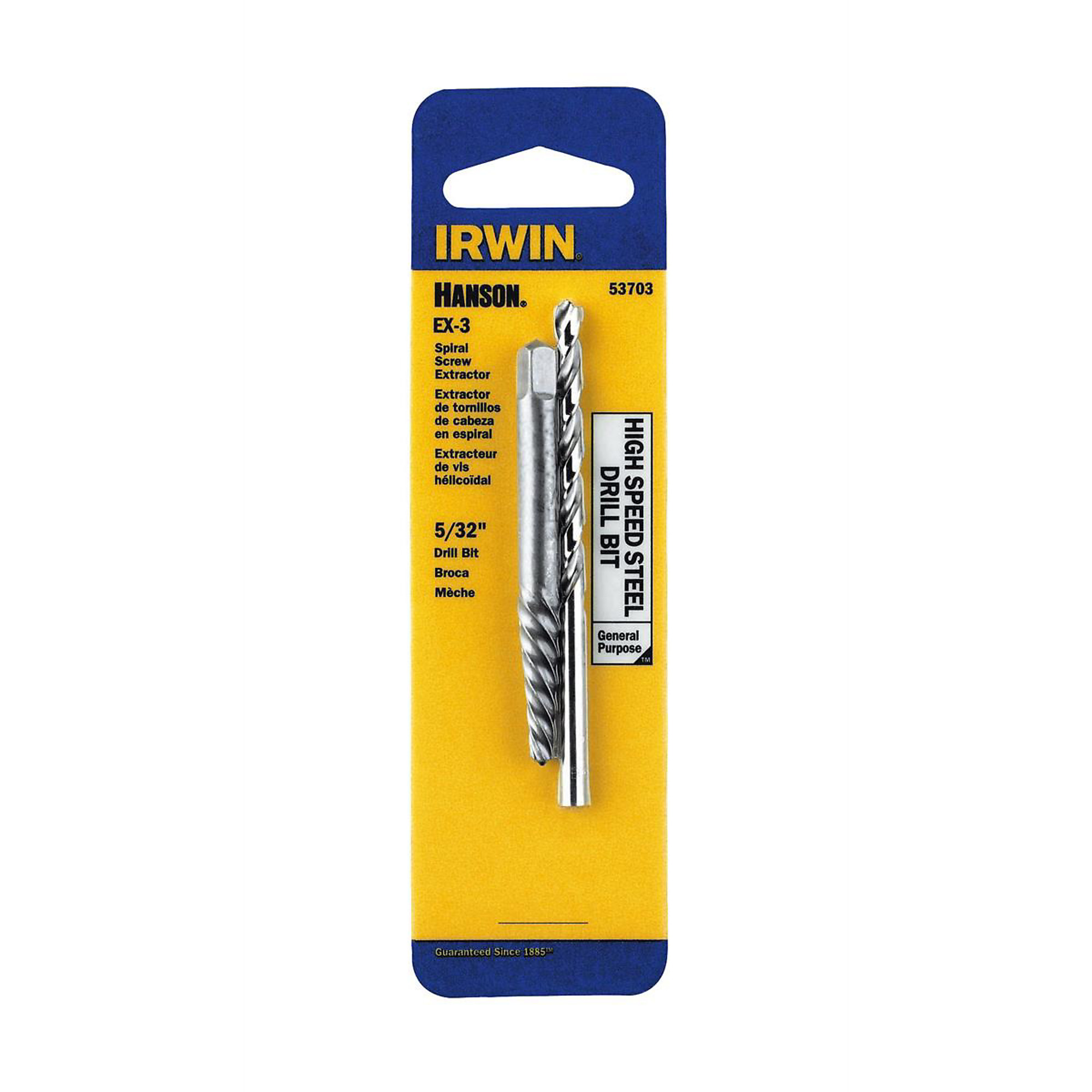 Hanson Combination Bolt Extractor — 3-5/32in. Drive, High Speed Steel, Model# HAN53703